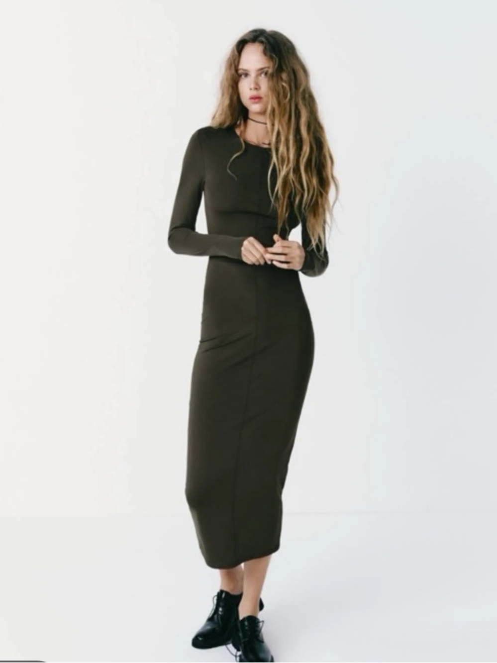 Zara Long Sleeve Maxi Dress